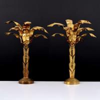 Pair of Large Palm Tree Sculptures, Manner of Maison Jansen - Sold for $2,625 on 04-23-2022 (Lot 32).jpg